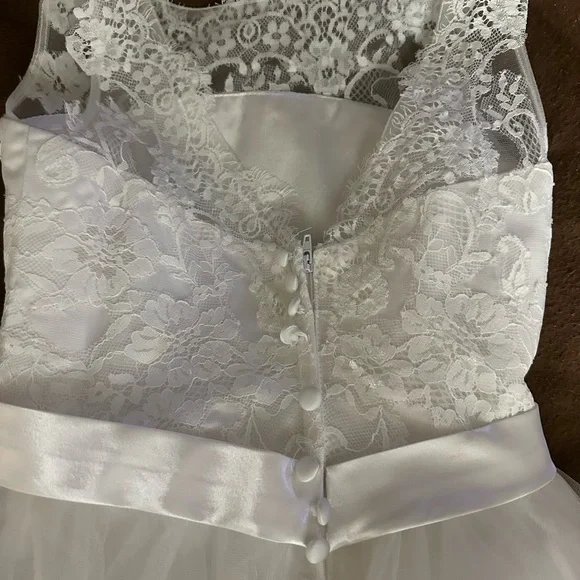 strapless open back dress Macis Design Contrast Flower Christening Gown & Accessories CH258 – Sara's  Children's Boutique